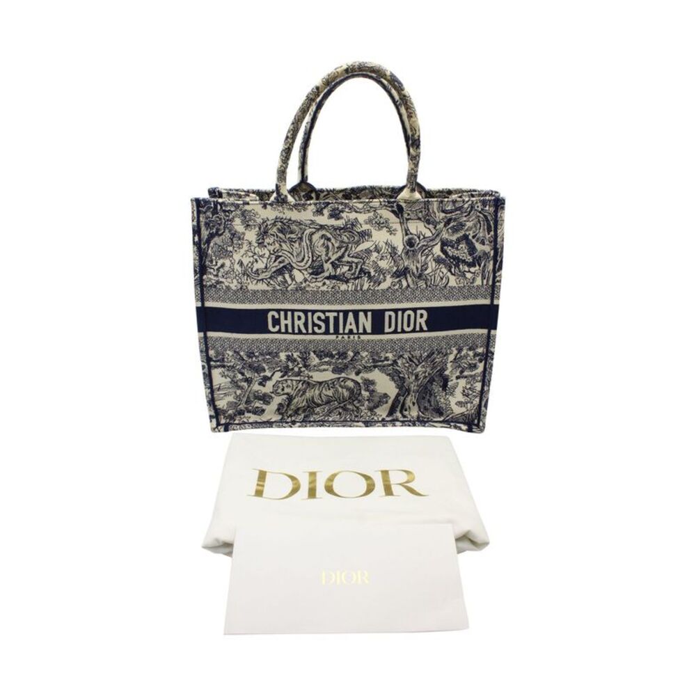Dior Book Small Tote Bag in Navy Blue Canvas - Picture 10 of 10